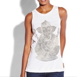 Lucky Brand Elephant Graphic Peace Tank Size XS